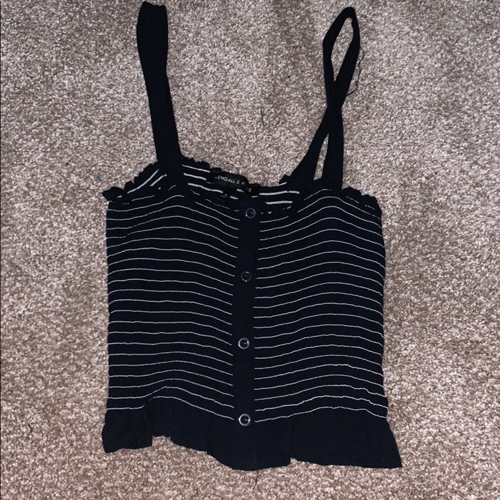 KENDALL&KYLIE PACSUN black and white cropped tank